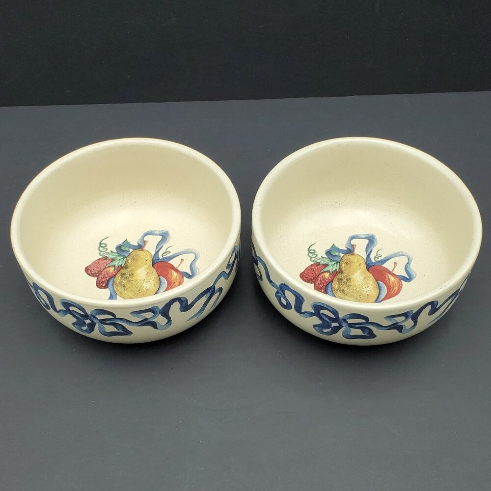 Boyds Collection Steward Earthworks Fruit Pattern Soup Cereal Bowls Boyd's Bowls
